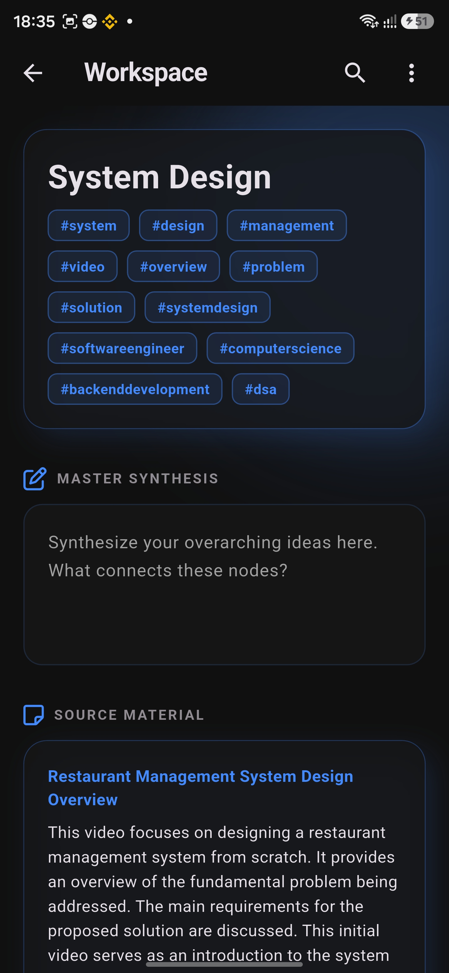 Workspace Detail Screen